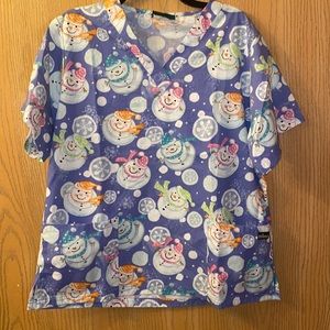 Uniform Advantage Scrubs Snowman Scrub Top